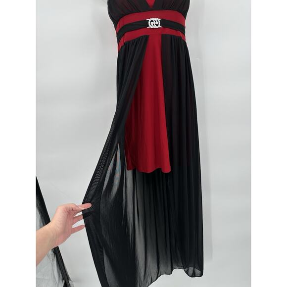 Vintage Y2K Formal Whimsygoth Grunge Vampire Punk Sheer Mini Dress Size L HOCO - Picture 2 of 6